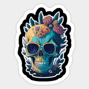 Skull with glasses Sticker